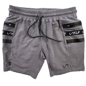TLF Take Life Further Gym Shorts Mens Large Gray Athletic Drawstring Pockets